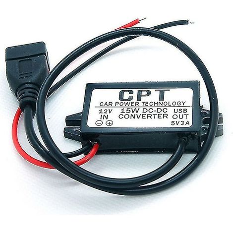 Module de convertisseur Dc-dc 12v à 5v, adaptateur d'alimentation de sortie USB 3a 15w Hfmqv