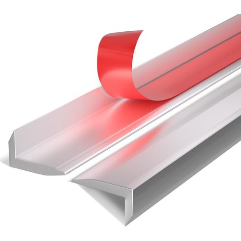 Bordure de Carrelage Autocollante, Bordure de Carrelage Décorative en Aluminium, Bordure d'angle en Métal Brossé, Moulure Autocollante pour la Protection et la Décoration de la Maison (1/5)