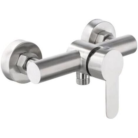 BUNTHAUS Mitigeur de douche monocommande, robinet de douche mural en acier inoxydable 304, mitigeur de douche monocommande avec accessoires de montage, mitigeur de douche mural pour baignoire et douch (1/5)