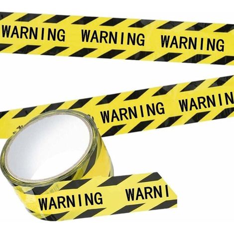 Ruban de Signalisation,Ruban Adhésif de Sécurité Jaune 4.5cm x 25m Noir et Jaune Autocollant pour Zone Intérieure et Extérieure en Danger, (1/5)