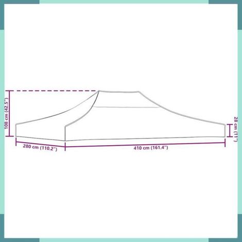 315349 Toit de tente de réception 4x3 m Crème 270 g/m² (1/5)