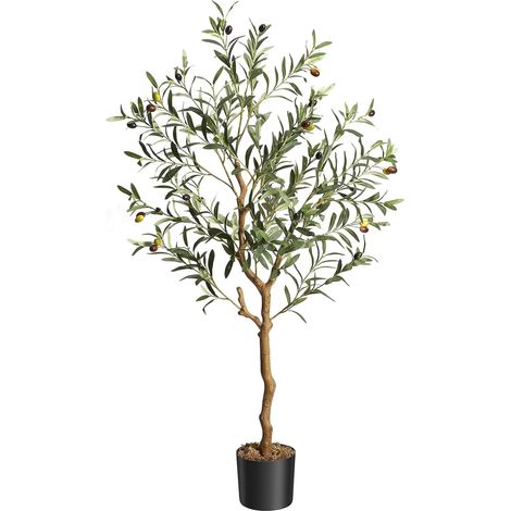 Olivier Artificiel 130cm Plantes, Artificielles Interieur Fausse Plante Verte Décoration pour Intérieur Extérieur Maison Chambre Salon Balcon Cour Jardin (1/5)