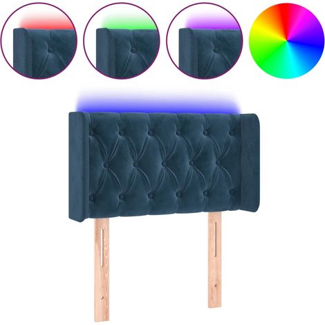 Tête de lit,Panneau décoratif à LED Bleu foncé 83x16x78/88 cm Velours CFW9659613 (1/5)