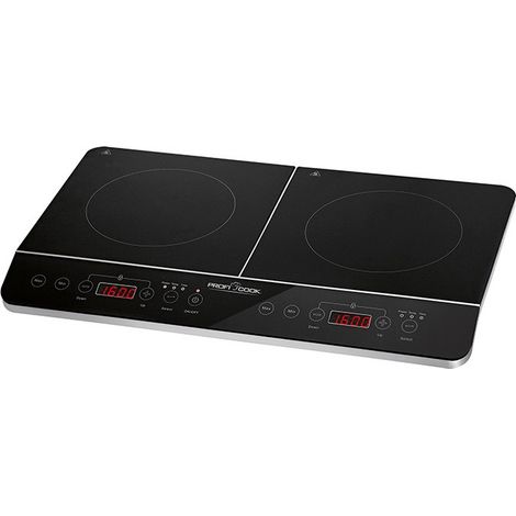 Plaque de cuisson double induction 3500W – 2 foyers – Surface vitrocéramique – Écran LED – Mode ECO-Save 55% temps cuisson – Proficook (1/5)