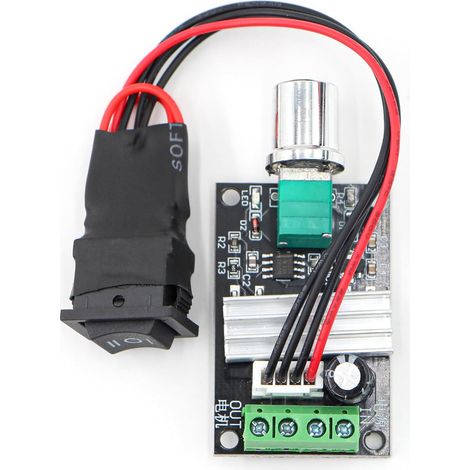 Contrôleur de vitesse pour petits moteurs CC – convient aux moteurs à engrenages basse tension de 6 V, 12 V, 24 V, 28 V, 3 A et 80 W.