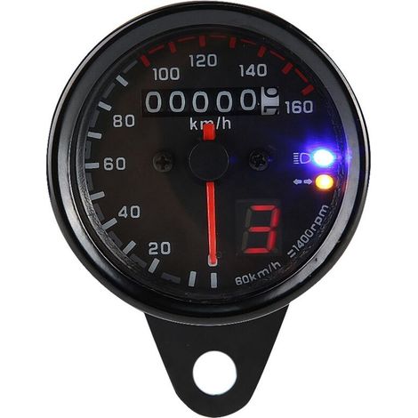 DC12V Universel Moto ATV LED Rétroéclairage Odomètre Compteur Miles Compteur Jauge (1/5)