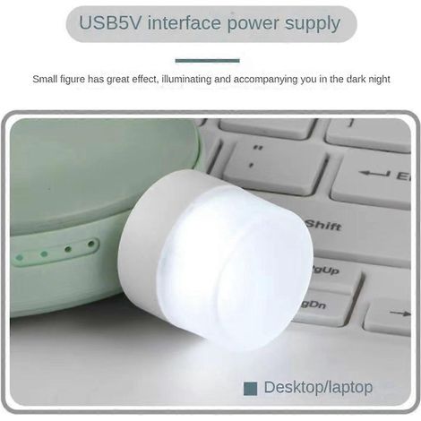 Mini veilleuse USB pour la lecture et la protection des yeux, lumière blanche. (1/5)