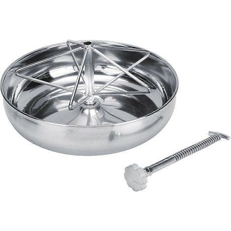 Futtertrog für Ferkel aus Edelstahl, Futternapf mit geriffeltem Metallstiel, robuster Behälter für die Tierhaltung (1/5)