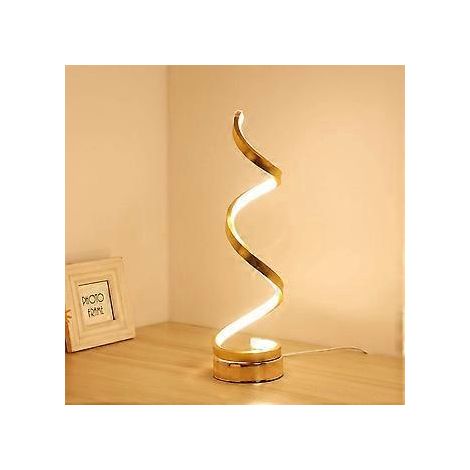Einzigartige LED-Schreibtischlampe, aerodynamisches Spiraldesign, minimalistische Wellenform, stufenlos dimmbar mit drei Farbmodi, bis zu 20-mal längere Lebensdauer
