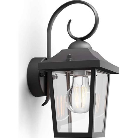 Philips myGarden - Wandlaterne für den Außenbereich, 29 x 13 cm, E27, schwarz 915005309001