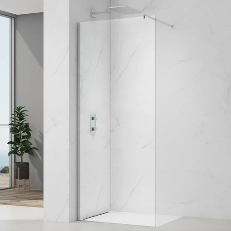Project paroi de douche à l'italienne 70 cm avec accessoires de montage, chrome brillant (SATBWIPRO70) (1/4)