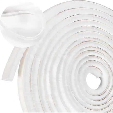 Joint Brosse Porte Coulissante 10M Bande De Brosse Autocollant Bande d'étanchéité à Brosse Coupe-vent et Anti-poussière Pour Porte Coulissante, Fenêtre et Armoire,Blanc (1/5)