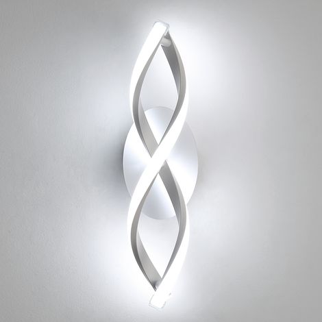 COMELY Lampada da parete per interni, lampada da parete moderna a LED 14W 1800LM, bianco freddo 6500K, design curvo per camera da letto, scale, soggiorno