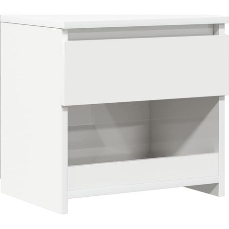 Maison Exclusive - Nachttisch Hochglanz-Weiß 40x30x39 cm Holzwerk