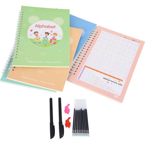 Lot de 5 cahiers d'écriture magique pour enfants, livres d'entraînement de calligraphie anglaise avec stylos (1/5)