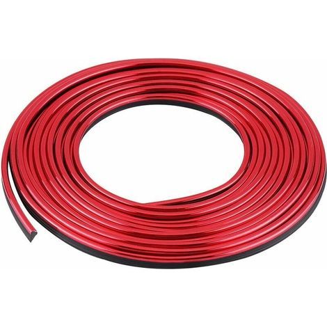 Décoratives de Garniture Bande de Moulage Bandes d’Habillage Flexible 5m DIY Autocollant Voiture (Red) (1/5)