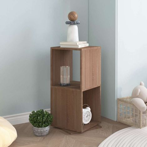 Bibliothèque Armoire rotative - Étagère de Rangement Style Contemporain Chêne Sonoma 34,5x34,5x147,5 cm Aggloméré BV317120 - BonneVie (1/5)