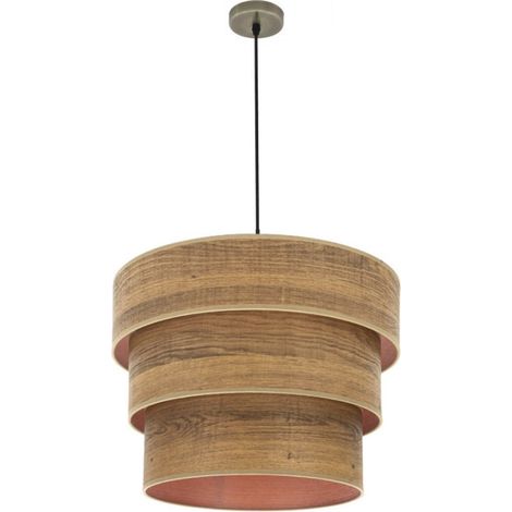 Ciondolo Triplo Sorriso 3xe27 Pelle/Legno Scuro Regx50x50 Cm (1/4)