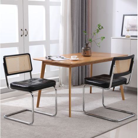 Sedia girevole moderna in PU nero con schienale ergonomico e montaggio semplice,50×61×85cm (1/5)