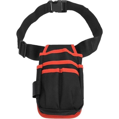 Sac banane portable pour outils, pochette légère en tissu Oxford pour outils de camping, sac banane multifonction pour activités de plein air avec ceinture rouge