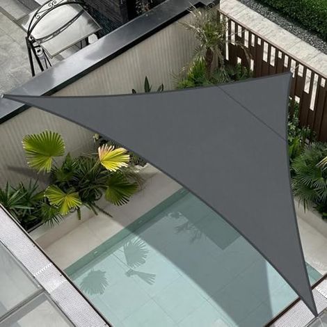 Voile Ombrage Etanche, Triangle, 3x3x3m, UV95%, Vent, Polyethylen, Exterieur, Jardin, Patio, Bache (1/5)
