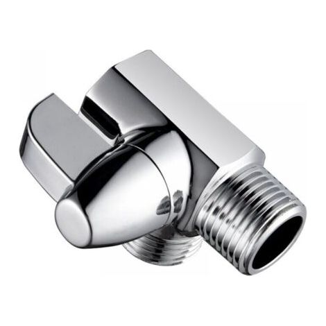 Inverseur de douche à 3 voies en laiton chromé, vanne d'adaptation en forme de T G1/2 "pour bras de douche monté (1/5)