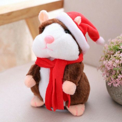 Hamster interactif en peluche brune, jouet parlant qui répète vos paroles, compagnon doux pour enfants (1/3)