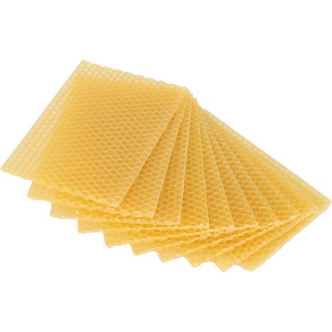10 Pièces de Cire d'Abeille pour Ruche, Fondation Apicole pour Polissage Meubles et Sols