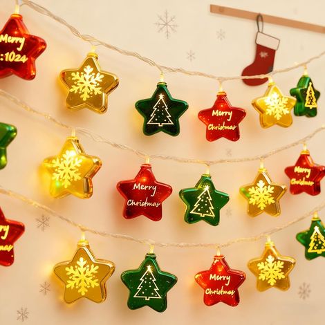 Guirlande lumineuse de No毛l,Guirlande de Noel Lumineuse,D茅corations de No毛l,Fenetre Sapin Interieure Exterieur D茅corative,3m 20led (1/5)