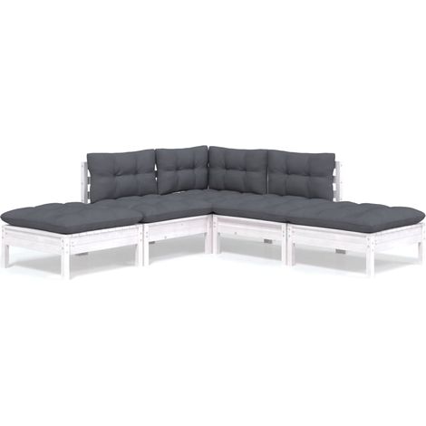 Maison Exclusive - Set Divani da Giardino 5 pz con Cuscini Legno Massello di Pino (1/5)