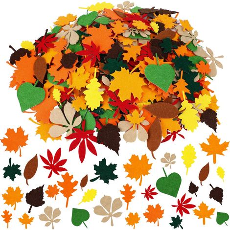 528 Pièces Autocollants d'Érable en Feutre Autocollants Feuilles d'Automne Stickers Feuille d'Érable Assorti Décorations de Feuilles (1/5)