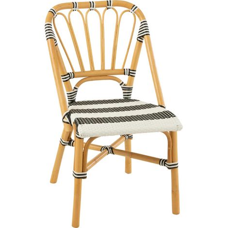 Chaise en Rotin "Danial" 85cm Noir (1/5)
