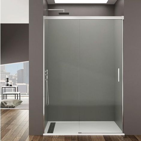 Box doccia BASIC fisso + scorrevole, Finiture: Transparent - Estensione: 105-110 cm