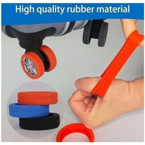 Housse de protection en caoutchouc pour roue de valise. silencieuse. boîtier de chariot à roulettes. housse de protection de remplacement en silicone. housse de roue universelle (1/5)