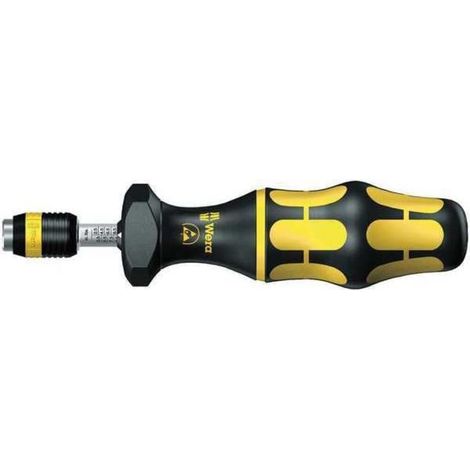 Tournevis dynamométrique réglable avec mandrin à serrage rapide, 1/4 pouce, 2,5-11,5 in. lb., Noir/jaune