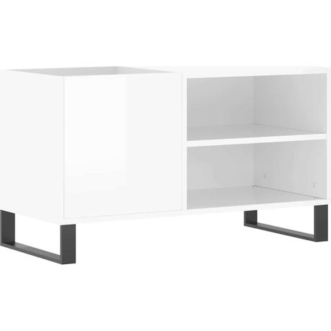 Armoire à disques - Meuble disques de rangement blanc brillant 85x38x48 cm bois d'ingénierie fr168 - Maison La Vie (1/5)