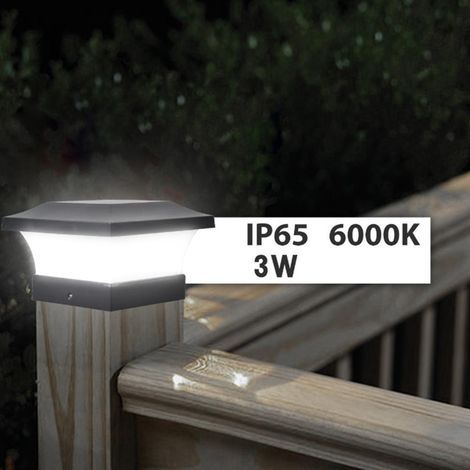 Projecteur de colonne solaire IP65 étanche pour jardin, mur extérieur, clôture, éclairage cour et espaces publics (1/5)