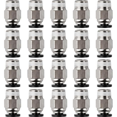 Lot de 20 connecteurs PC4-M10 PC4-M10 - Raccord pneumatique droit PC4-M10 - Connecteur pneumatique PC4-M10 - Connecteur pneumatique droit pour imprimante 3D - Raccord rapide - Filetage M10 (1/5)