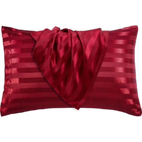 Taie d'oreiller en satin imitation soie, jacquard satiné, taies d'oreiller enveloppe (1/5)