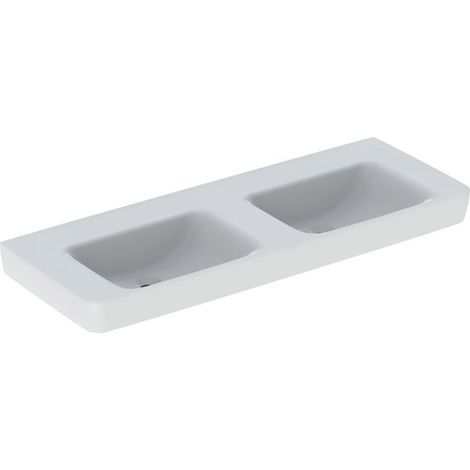 Geberit Renova Plan, lavabo double, 130x48 cm, sans trou pour