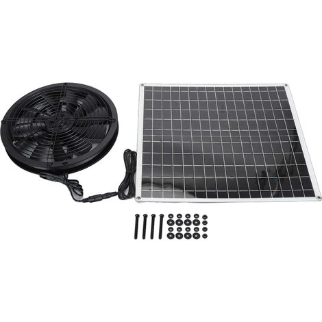 Ventilateur d'extraction solaire étanche haute vitesse 20 W 16 V pour poulailler, abri pour animaux, grange ou serre (1/5)
