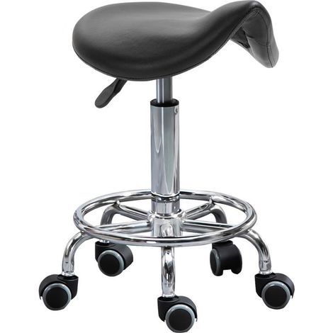 SGABELLO REGOLABILE IN ALTEZZA CON 5 RUOTE E SEDUTA ERGONOMICA IMBOTTITA (1/5)