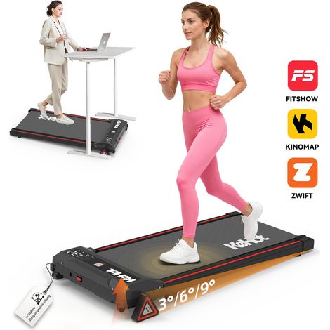 3-in-1 Walking Pad mit 3 Neigungsstufen – Elektrisches Laufband für Zuhause & Büro, 1–6 km/h, LED-Display, Bluetooth-App-Steuerung, Leises Geh- und Jogging-Pad mit Dämpfung & Platzsparendem Design (1/5)