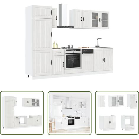 vidaXL 8-tlg. Küchenschrank-Set Kalmar Hochglanz-Weiß Holzwerkstoff (1/5)