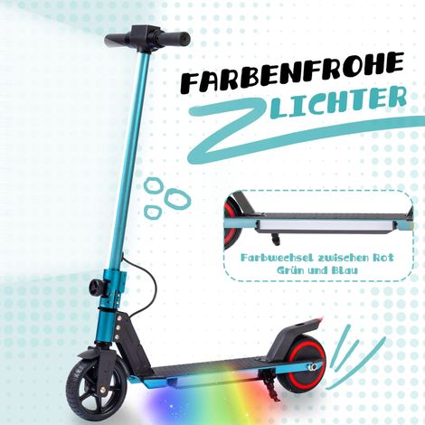 Trottinette urbaine pour enfants, trottinette électrique 6,5" pour les 6-12 ans, batterie 60 Wh, autonomie max. 5-8 km, pliable, charge maximale 50 kg, vitesse maximale 14 km/h, avec éclairage, freina (1/5)