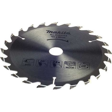 Makita – D03903 – Lame de scie circulaire T.C.T. 185 mm – 16 dents pour coupes nettes dans le bois dur – Alésage 30 mm