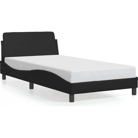 Lit Adulte Lit Contemporain Cadre de lit - noir 100x200 cm similicuir fr27151 (1/5)