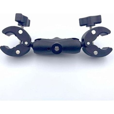 Support de parasol de jardin avec double pinces pour chaise, support de parasol mains libres, convient aux poussettes et aux mâts de drapeau, grande taille, noir. (1/4)