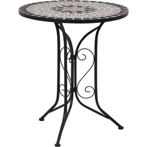 Table de bistro mosaïque Gris 61cm Céramique (1/5)