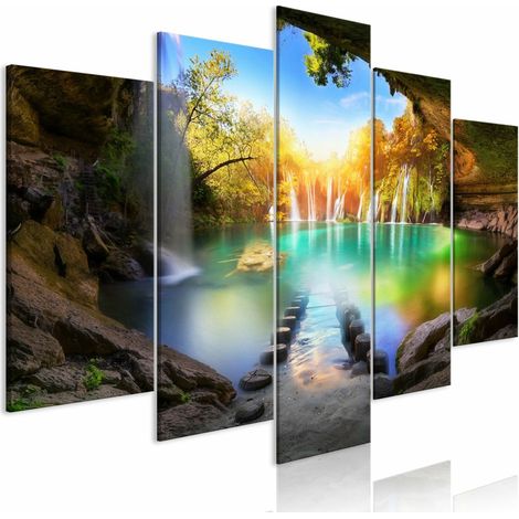 Tableau lac turquoise large - 200 x 100 cm (1/4)